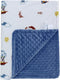 Baby Blankets for Unisex Boys Girls, Silky Micro Soft Plush Minky Blankets with Print Animal Pattern and Soothing Dots Double Layer Newborn Bed Th...