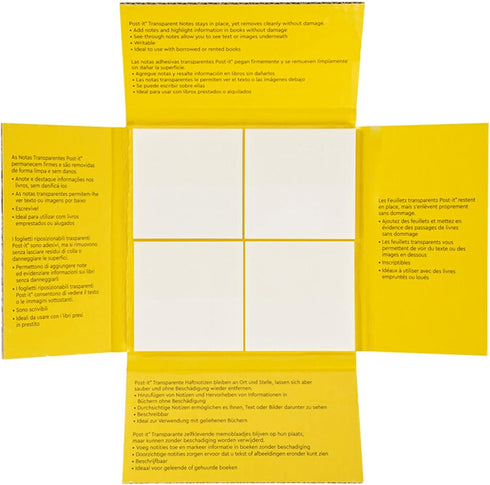 Post-it Transparent Notes, Clear Sticky Notes to Markup Textbooks and Planners Safely, Minimalist Aesthetic School Supplies for College Students, ...