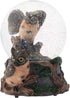 Elanze Designs Red Bellied Eagle Owls 100MM Sturdy Wind Up Musical Glitter Water Snow Globe Tabletop Dresser Nightstand Figurine Decoration Plays ...