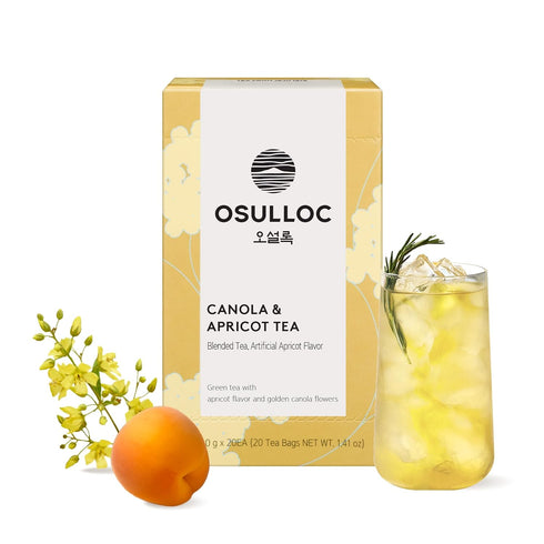 OSULLOC Canola & Apricot Tea (Aromatic Canola flower & Apricot), Premium Blended Tea from Jeju, Tea Bag Series 20 count...