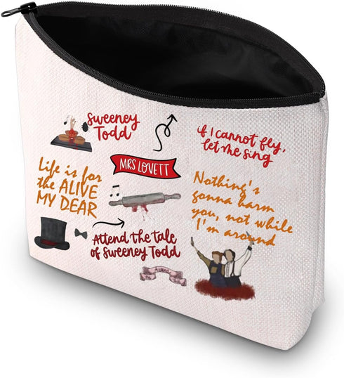 PXTIDY Sweeney Todd Musical Makeup Bag Broadway Musical Gift Makeup Bag Theatre Bag Sondheim Fans Gift Demon Barber Gift...