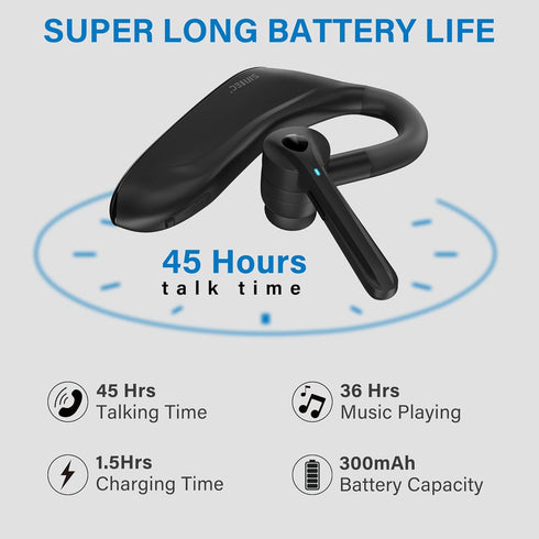 Bluetooth Headset,Dual Microphone Wireless Headset with USB Dongle for Computer, 45H Talking Time,USB-A Compatible to Connect to Your PC Mac - Wor...