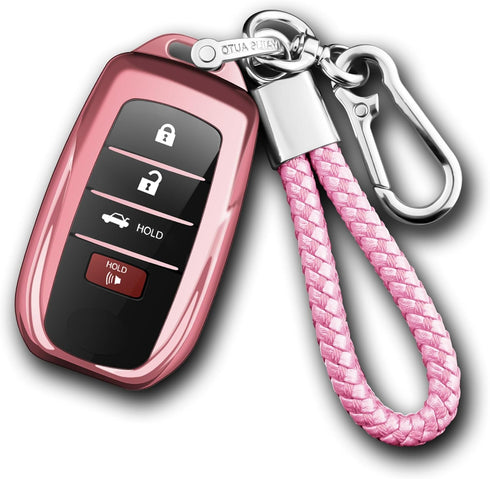 Compatible with Toyota Key Fob Cover with keychain,Key Shell Case for 2025 Camry 2021-2025 Venza,RAV4 Prime,Sienna, 2019-2025 Land Cruiser,Fortune...