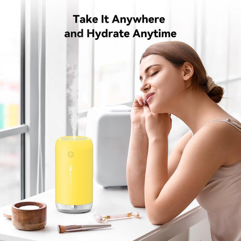 Portable Mini Humidifier, Small Cool Mist Humidifiers 350ml Quiet USB Personal Desktop Air Humidifier for Bedroom Home Plants Car Baby indoor Offi...