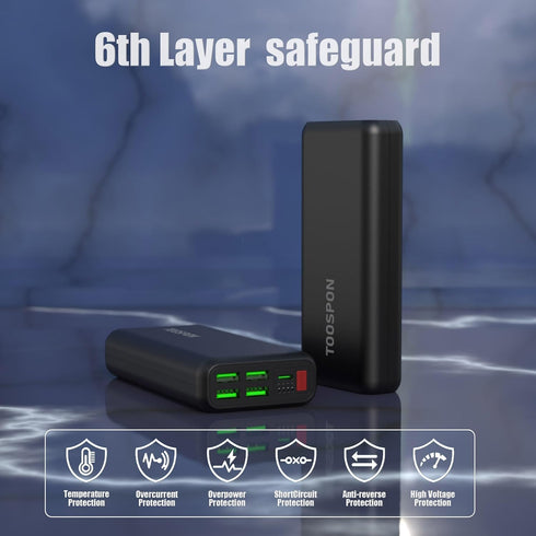 Portable Charger, Power Bank 30000mAh,LED lighting Battery Pack with USB C/USB A Output, Digital Display Portable Phone Charger for Smartphone, Sm...
