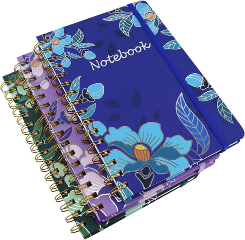 3 Pack Hardcover Spiral Notebook Journal for Women,A5 College Ruled Notebooks with Pocket,8.5"x 5.7",160 Pages,Cute Journals for Daily Study or Wo...