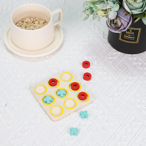 Wooden Board - Family Game Classic Wooden Board Game Classical Family Board Game, Strategy Board Game Wooden tic-tac-Toe Game...