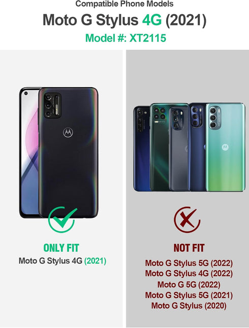 Poetic Revolution Series Case for Moto G Stylus (2021), Full-Body Rugged Dual-Layer Shockproof Protective Cover with Kickstand and Built-in-Screen...
