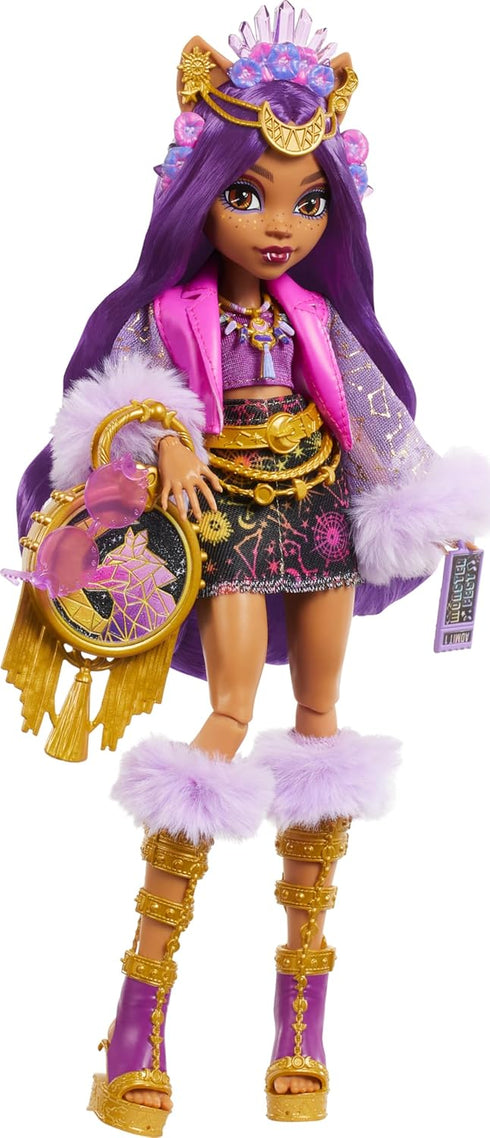 Monster High Monster Fest Doll, Clawdeen Wolf with Glam Outfit & Festival Themed Accessories like Snacks, Band Poster, Statement Bag & More...