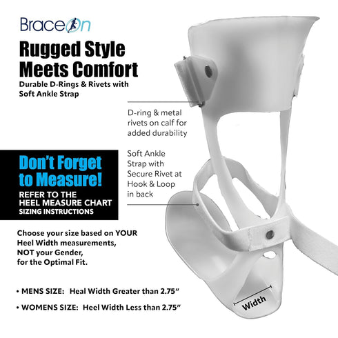 Brace On AFO Drop Foot Brace - Swedish Ultra Lock Foot Drop Brace For Walking, Lightweight, Drop Foot, AFO Brace and Foot Drop Braces, Men, Left...