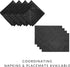Elrene Home Fashions Caiden Elegance Damask Waterproof, Stain & Wrinkle Resistant Fabric Tablecloth, 52" x 52" Square, Black...