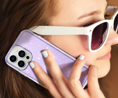 Coolwee Clear Glitter Compatible iPhone 13 Pro Case Slim Protective Phone Cover Shiny Sparkle Women Girls Compatible with iPhone 13 Pro 6.1 inch S...