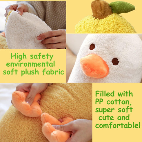 Banana Duck Plush Toy 19.6'',Cute Plushies Banana Stuffed Animal,Duck Plushie Long Banana Duck Plush Pillow,Funny Hugging Pillow Sleeping Cushion ...