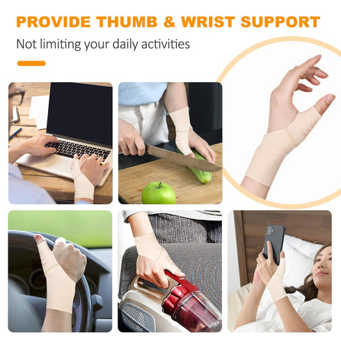 Thumb Brace Left Hand for Arthritis, Tendonitis, Repetitive Strain, Sprains, Carpal Tunnel - Ultrathin Thumb Support Wrap for Women and Men - Trig...