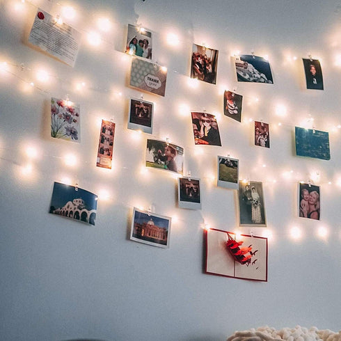 17Ft 50 LED Fairy String Lights with Clear Clips - Perfect for Dorm, Bedroom, Wedding Decor...