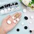 PH PandaHall 48pcs 4 Size Flatback Fabric Covered Button Black White Fabric Metal Shank Buttons Craft Buttons for Suits Gowns Blouses Shirts DIY S...