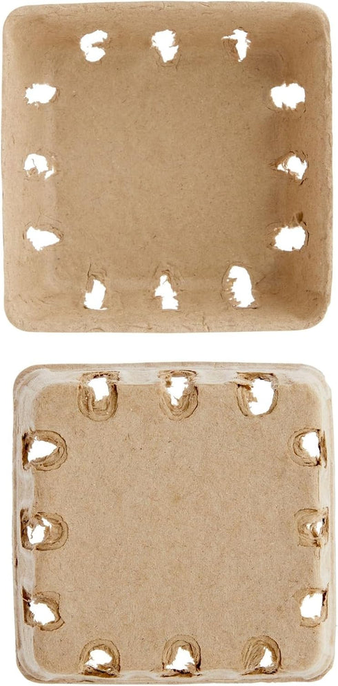 Juvale Pulp Fiber Berry Baskets - Brown Molded Pulp Fruit Containers - Cardboard Fruit Cartons For Farmers Market and Grocery Store (4 x 4 x 1.81 ...