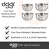 Oggi 3-Quart Two-Tone Stainless Steel Mixing Bowl, Great for Mixing, Making Dough, Dressing Salads, Mixing Eggs, Washing Vegetables...