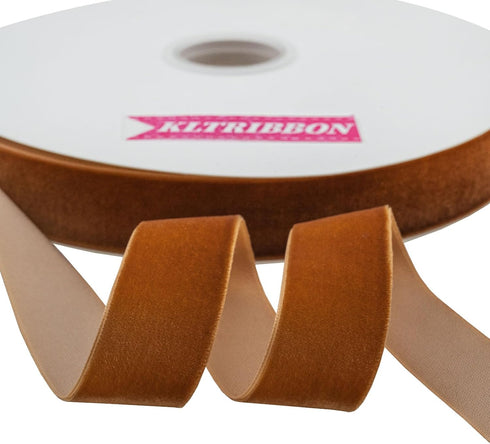 Nylon Velvet Ribbon Single Faced,1 Inch X 25Yards Spool (Ginger)...