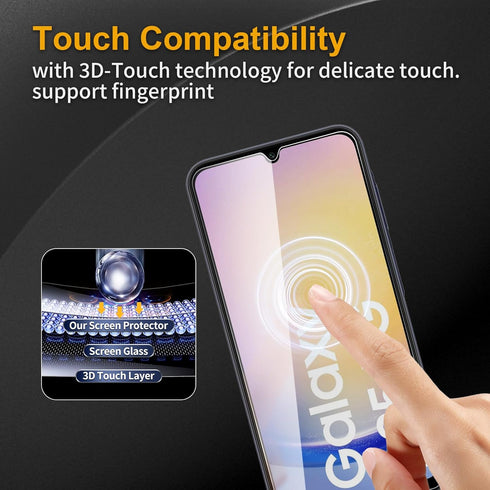 3 Pack Privacy Screen Protector for Samsung Galaxy A25 5G With 3 Pack Camera Lens Protector, Anti Spy Tempered Glass 9H Hardness, Black Protector ...