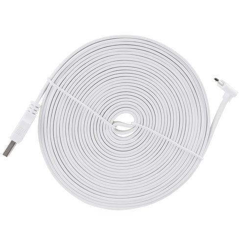 LEFXMOPHY Power Cord for WYZE Cam Pan V3 90 Degree L-Shape Connector 20ft Micro USB Right Angle White Extension Charging Cable......