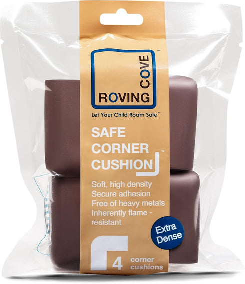 Roving Cove HeftyFit Corner Protector for Baby (4 Large Corners), Heavy-Duty Soft Rubber Foam Furniture Corner Bumper Guards, 3M Adhesive Pre-Tape...