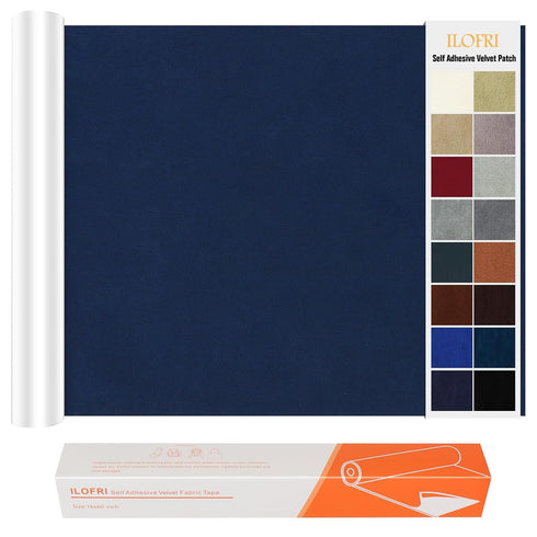 ILOFRI Velvet Fabric Patches Tape Self Adhesive 16x60 inch, Durable Flannel Fabric Couch Repair Kits for Upholstery, Furniture, Sofa, Car Seats, O...
