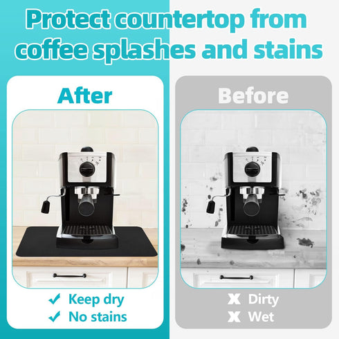 PoYang Coffee Mat: Coffee Bar Mat with Rubber Backed, 12" X 17" Hide Stains Coffee Maker Mat for Countertops, Coffee Matt for Counter, Coffee Bar ...