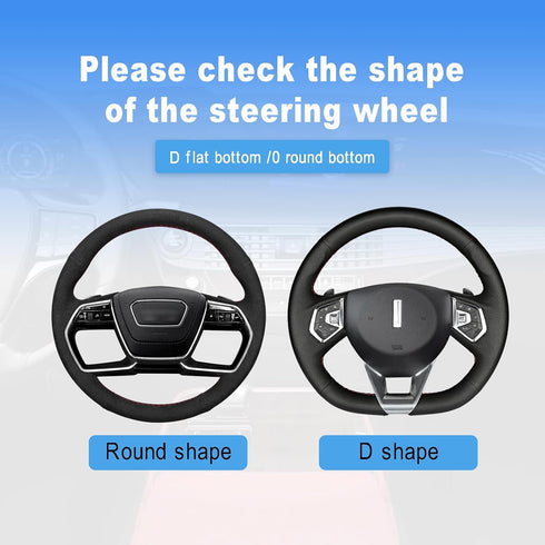 Microfiber Leather Steering Wheel Cover, Steering Wheel Covers with Anti Slip Grip Handle Improves Control, Universal Fit for Most Car Truck SUV, ...