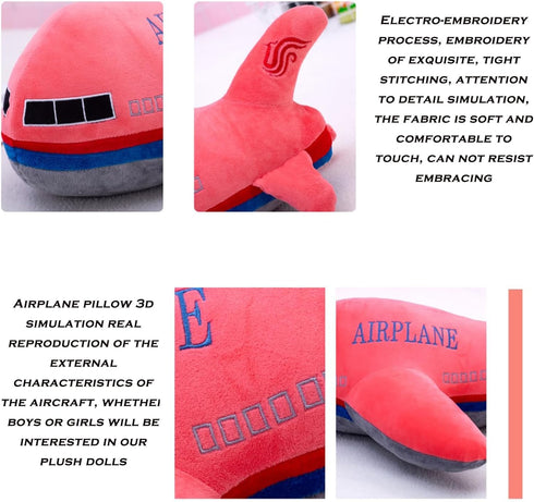 15.7" Airplane Plush Stuffed Aircraft Pillow Model Toy,Gifts for Boys Kids,Blue...