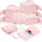 40 Pieces Microfiber Jewelry Pouch, 8 x 8 cm Jewelry Package Bags with String, Luxury Small Gift Bag, Pink Envelope Style Bracelet Packaging Bow T...