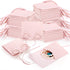 40 Pieces Microfiber Jewelry Pouch, 8 x 8 cm Jewelry Package Bags with String, Luxury Small Gift Bag, Pink Envelope Style Bracelet Packaging Bow T...
