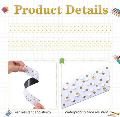24 Pieces Magnetic Strips Retro Magnetic Border for Classroom Whiteboard Bulletin Board Decorative Magnetic Strips with Adhesive Magnetic Borders ...