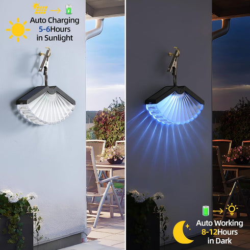 Solar Wall Lights,2 Lighting Modes Solar Fence Lights,Warm White & Color Glow LED Lights, Solar Lights for Garden,Patio,Deck Railing,Pool and Wall...