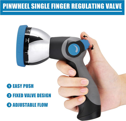 PinWheel Garden Hose Nozzles,Thumb Control Water Garden Hose Sprayer Nozzle, High Pressure Hose Nozzle, Outdoor Hose Nozzle Sprayer?9 Adjustable P...