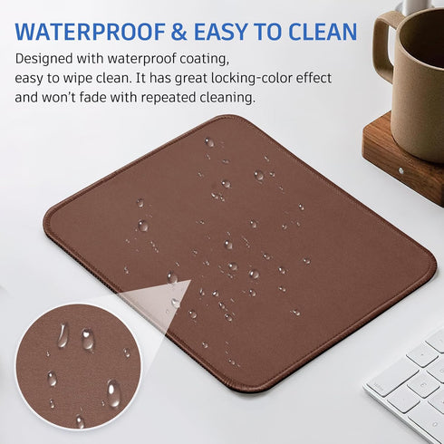 Brown Mouse Pad, Nice and Cute Mouse Pad, Splash-proof Textured 10.2 x 8.2Inch, Stitched Edge Non-Slip Waterproof Rubber Mouse Pad...