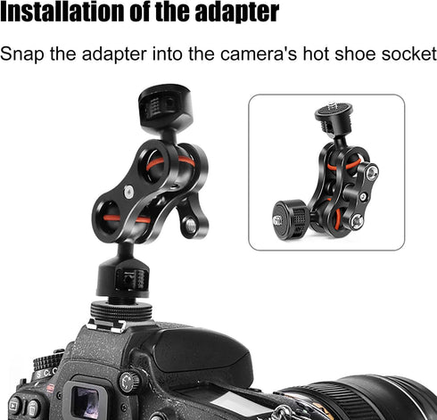 1/4" Female Thread to Hot Shoe Adapter LUORNG 2PCS Hot Shoe Mount Adapter with 1/4 to 1/4 inch Male Screw for Magic Arm, Video Light,Monitor...