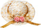 Melody Jane Dolls Houses Dollhouse Straw Hat Pink Flower Miniature Garden Bedroom Hall Accessory 1:12...
