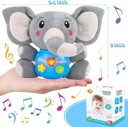 Plush Musical Baby Toys?Cute Elephant Toys for 3-6-12 Months Boys & Girls, Cute Stuffed Animal Infants Baby Toy? Elephant Baby Stuff?Toys for Infa...
