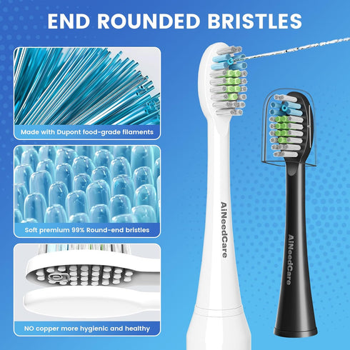 Toothbrush Head Replacement for Waterpik, 4 Pack Flossing Brush Heads Compatible with Water-pik Sonic Fusion 2.0 / SF-01, SF-02, SF-03 & SF-04...