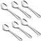 Hammered Teaspoons Set of 6, E-far Stainless Steel Modern Silverware Flatware Dessert Spoons for Home, Kitchen, Restaurant, Round Edge & Mirror Po...