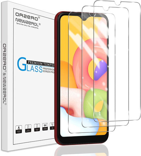 Orzero (3 Pack) Tempered Glass Screen Protector Compatible for Samsung Galaxy A01, Protector De Pantalla 9 Hardness High Definition Anti-Scratch B...
