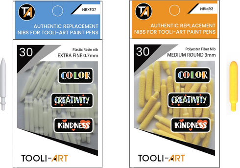TOOLI-ART 30 Replacement Nibs Extra Fine Tip Paint Pens Acrylic Markers. Easy To Replace....