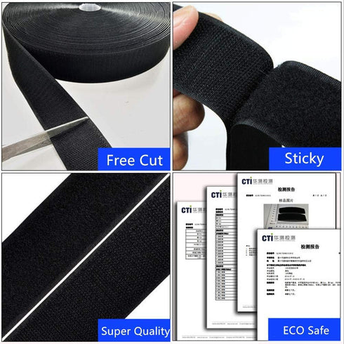 Sew on Hook and Loop Tape 3/4 Inch Width, Non-Adhesive Sticky Back, Sewing Fastening Tape Nylon Fabric Fastener Interlocking Tape Sewing Fasteners...