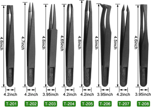 8 Pieces Venus Fly Trap Feeding Tweezers Carnivorous Plant Feeding Tongs Straight and Curved Food Tongs for Flytraps Pitcher Plants Butterwort Rep...