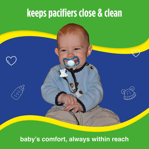 Baby Buddy Pacifier Clip Holder, Newborn Essential with Universal Fit for all Binky and Teether Brands, Ages 4+ Months, Pink, 1 Pack...