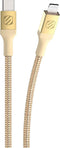 Scosche Ci4B4GD-SP MFi Certified Strikeline Sync Braided Charging Cable for Lightning and USB-C Devices, 4 Feet, Gold...