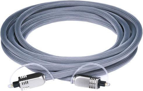 Monoprice Premium S/PDIF (Toslink) Digital Optical Audio Cable - Silver - 10 Feet | Heavy Duty Mesh Jacket, Metal Connector Heads, For Play Statio...
