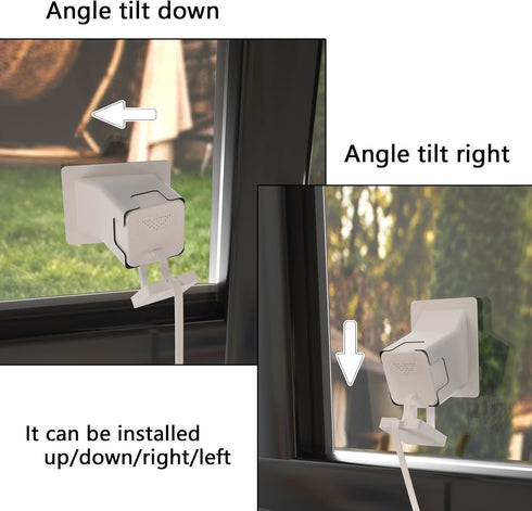 Angled Window Mount for Wyze Cam V4, Tilts 20 Degrees in All Directions, Through Window Use Cam v4, Easy Indoor Monitoring of Outdoor Areas (White...