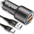 USB Car Charger,36W Dual Quick Charge 3.0 Car Adapter for Moto G Power/G Stylus 2022 2020 2021,G Fast/G Play/G100/G Pure,Edge Plus,Motorola One 5G...